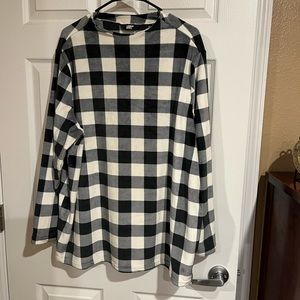 LLBean buffalo check blouse